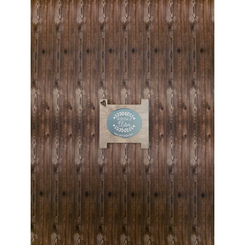Feltro effetto legno mogano 40x50cm a banda stretta
