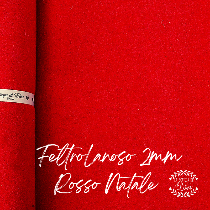 Rosso Natale Feltro Lanoso 2 mm La Bottega di Elisa