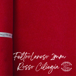 Rosso Ciliegia Feltro Lanoso 2 mm La Bottega di Elisa
