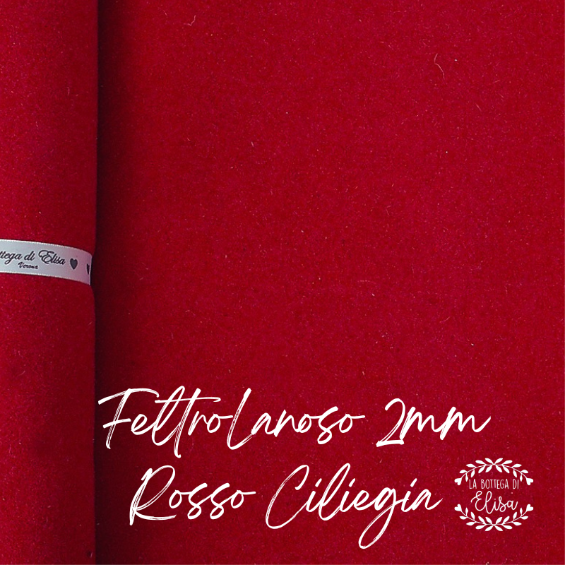 Rosso Ciliegia Feltro Lanoso 2 mm 50x150 cm